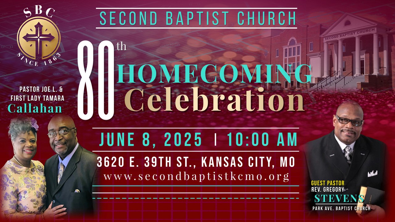 Morning Service: Homecoming Day
Guest Speaker: Rev. Gregory Stevens
                                  Park Avenue Baptist Church, KCMO
                                  Text: Colossians 3:14