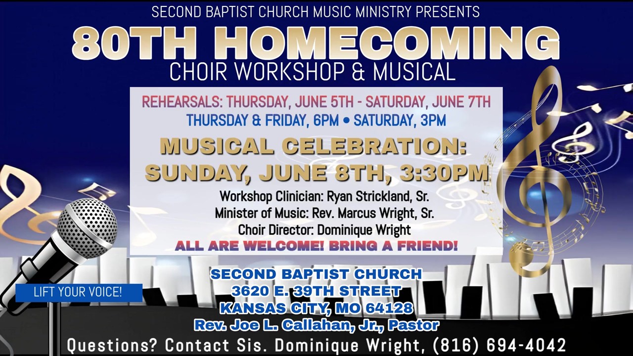 Afternoon Service
Speaker: Rev. Rev. Marcus Wright, Minster of Music
                    Ryan Strickland, Sr. Workshop Clinician